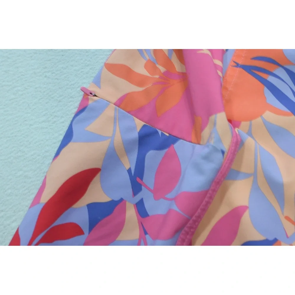 Columbia Board Shorts Mens XL Pink Floral Tropical Lace Up Swim Trunks Excellent
